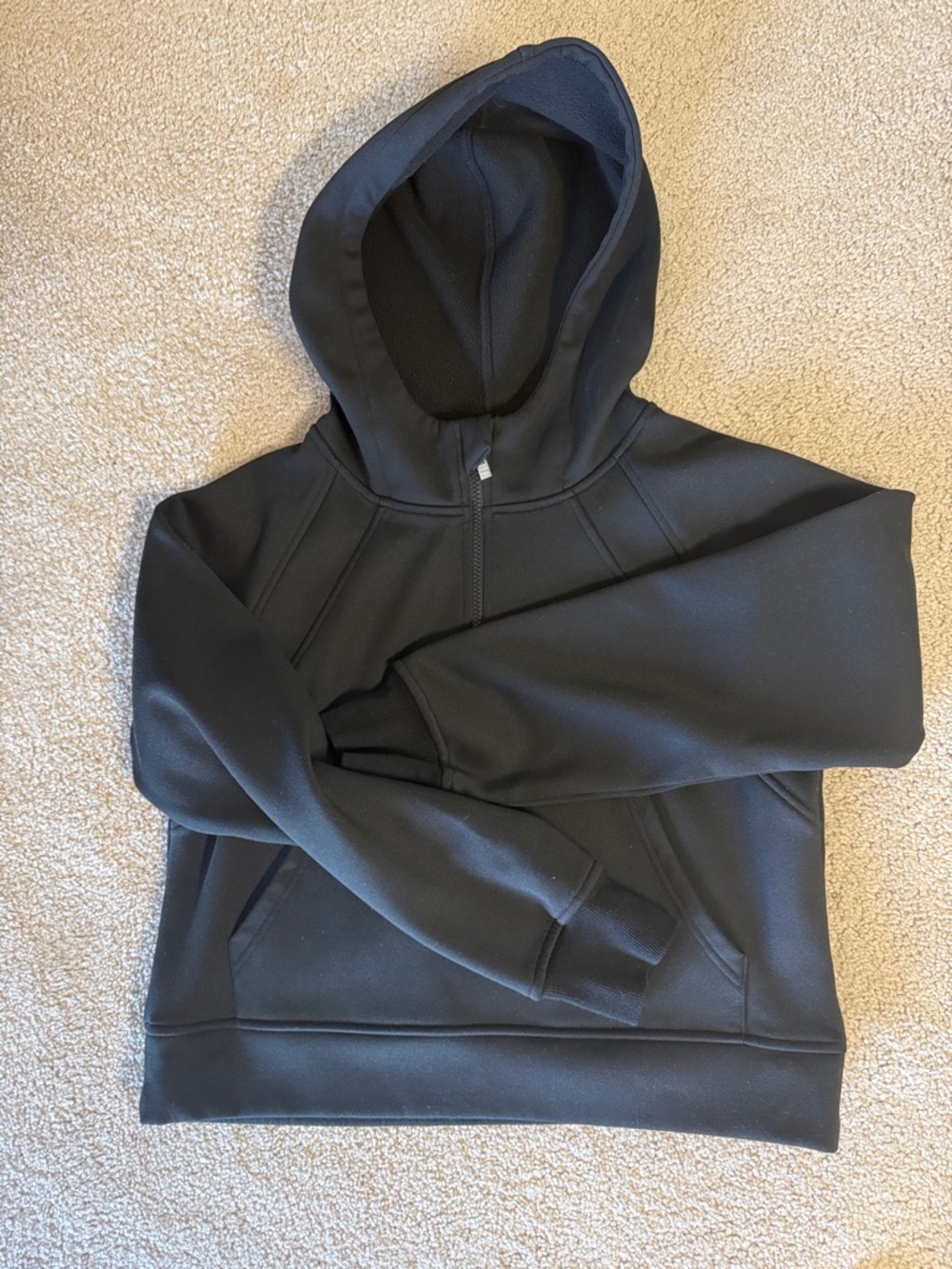 LASLULU Womens Black Cropped Hoodie